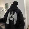 美式翅膀连帽卫衣男款，秋冬款加绒加厚重上衣高街潮牌，宽松百搭外套