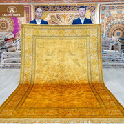 波斯地毯图案手工打结真丝地毯180x270cm古董毯满地花中式图案