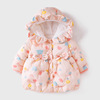 宝宝棉衣2022冬女童棉袄冬装，上衣小黄花，加厚外套保暖棉服