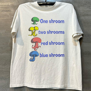小众设计感街头慵懒风cec蘑菇oversize潮流落肩短袖男女重磅棉T恤