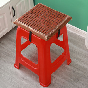 塑料凳凉席坐垫夏季正方形学生椅垫，加厚电子服装厂竹垫长板凳凉垫