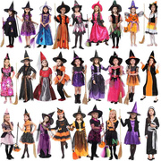 万圣节儿童服装小女童，女巫披风斗篷斗篷，演出服蝙蝠巫师巫婆表演服