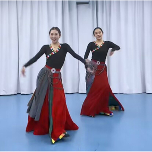 藏族舞蹈演出服装广场，舞大摆裙女分体少数民族，蒙古成人艺考表演服