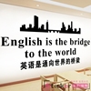 英语教室墙贴英文培训班级学校装饰文化，墙布置贴纸通向世界的桥梁