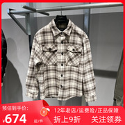 GXG男装商场同款极简系列格子短款衬衫大衣冬季潮 GD1061485J