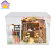 手工diy礼物模型小屋房子拼装生日，玩具制作的创意小同桌你木质屋