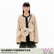 REVAN芮范冬季设计师款甜酷兔耳朵包毛绒外套RU90110275