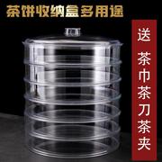 透明茶饼盒密封防潮中式收纳盒茶叶存放器多层普洱架茶具展示架子