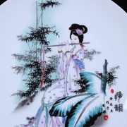 景德镇陶瓷挂盘装饰美女图花，盘坐盘瓷盘子现代时尚，工艺品摆件