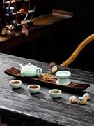 茶杯托功夫茶具实木茶盘，茶台小型茶托托盘，茶垫干泡台茶杯架沥水架