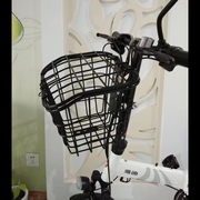 折叠电动车车筐电瓶车金属车(金属车，)篓自行车筐，带盖折叠车通用单车菜篮子