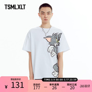 tsmlxlt猫和老鼠系列，纯棉时尚百搭个性卡通男女，情侣短袖t恤潮