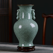 景德镇陶瓷器裂纹釉花瓶，古官窑花器酒柜，家居装饰工艺品中式摆