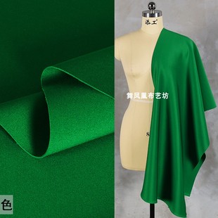 翠绿色加密加滑空气层面料 顺滑出口太空棉 外套礼服设计师布料