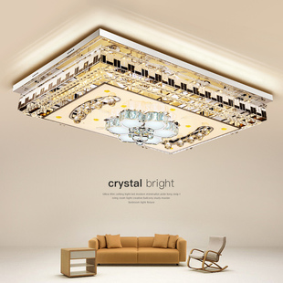 客厅灯2024年长方形水晶灯，轻奢现代简约大厅，主灯led吸顶灯具
