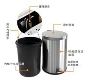 。欧式不锈钢垃圾桶 创意时尚家用厨房卫生间脚踏式垃圾桶有内桶