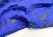 意大利进口宝蓝色针织镂空羊毛时装面料 秋冬大衣外套开衫套装