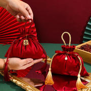 创意喜糖盒结婚礼，束口贡段丝绒喜糖创意，欧式伴手札喜糖布袋