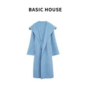 Basic House/百家好秋冬女百搭纯色时尚长款毛呢大衣B0473B53212