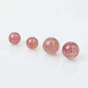 散珠天然草莓晶无孔散珠diy串珠，水晶饰品配件草莓晶半成品配珠