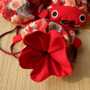 日式和风金鱼袋创意结婚喜糖袋喜烟宝宝满月周岁摆摊福袋红蛋