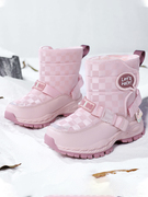 女童雪地靴冬季2023加绒加厚儿童棉鞋中大童防滑女孩高筒棉靴