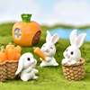 胡萝卜小兔子微景观摆件兔房子，萌兔卡通可爱动物，装饰园艺树脂配件