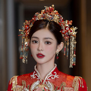 水舞u1771新娘头饰，中式奢华红色凤冠结婚礼，秀禾旗袍礼服发饰