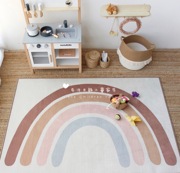 高档ins风韩国宝宝爬行垫儿童玩具地毯，法兰绒彩虹地垫游戏垫