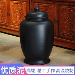 茶叶罐密封罐陶瓷存茶缸高档紫砂特大号建水紫陶高端茶叶缸