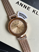 在途美国Anne klein1906玫瑰金色水钻手链款表带女士石英手表