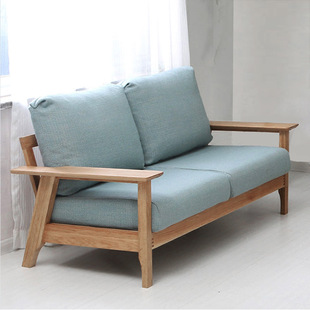 北欧实木沙发简约日式布艺沙发组合可拆洗橡木客厅家具