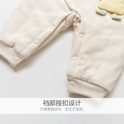 新生婴儿衣服春秋冬哈衣套装，男加厚保暖幼儿，薄夹棉衣女宝宝连体衣