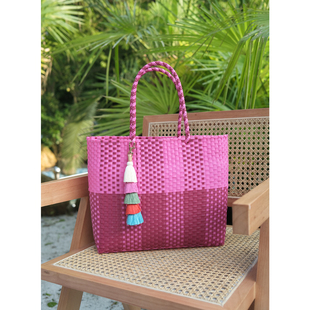 手工编织菜篮子包大容量可爱粉红手提包海边度假单肩包沙滩包包女
