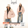 野生zerocircle粉色短款面包棉服，女冬季小众，韩系宽松加厚毛领外套