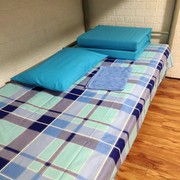 全棉湖蓝色三件套纯棉单人，大学生纯蓝色床单，被套枕套床上用品件套