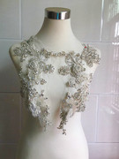 婚纱礼服裙子装饰手工镶钻钉珠，辅料对称钻花金白玻璃钻重工大珠花