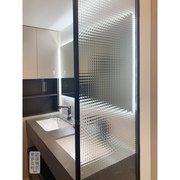 双方格子钢化艺术玻璃隔断屏风玄关卫生间洗手台半墙淋浴房卫浴室