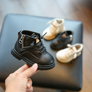宝宝靴子男童短靴婴儿学步鞋加绒女童儿童马丁靴小童鞋子秋冬季