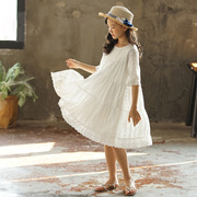 女童连衣裙蓬蓬裙夏季韩版中大童装女孩儿童夏天洋气纯棉公主裙子