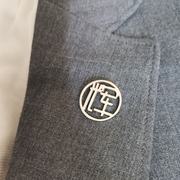 胸针定制纯银名字领针春季高档潮男女西服装企业徽章订做别针logo