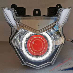 适用于 DF150 摩托车 LED双光透镜 改装氙气灯天使恶魔眼大灯总成