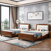 单人床1米2家用小户型1.5米床储物实木床1.35米床软靠1.2米床北欧