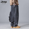 jeep吉普牛仔裤男士，春季潮牌宽松直筒潮流，美式阔腿长裤子男裤