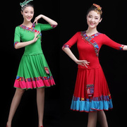 广场舞服装套装女民族风跳舞裙中老年藏族舞蹈服装秧歌演出服