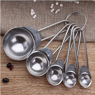 不锈钢量勺5件套烘培量匙调味匙家用咖啡奶粉称量勺厨房烘焙工具