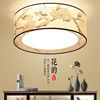 新中式led吸顶灯主卧室灯圆形中国风大气现代简约餐厅灯刺绣布罩