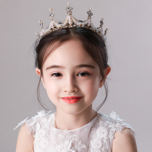 儿童头饰公主女童王冠水晶写真生日发卡花童演出造型饰品