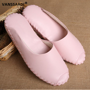 vanssardi夏季纯色居家手缝家居，拖鞋海宁皮，拖鞋室内地板凉