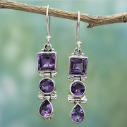 紫水晶时尚新娘耳环，欧美流行饰品，耳坠女